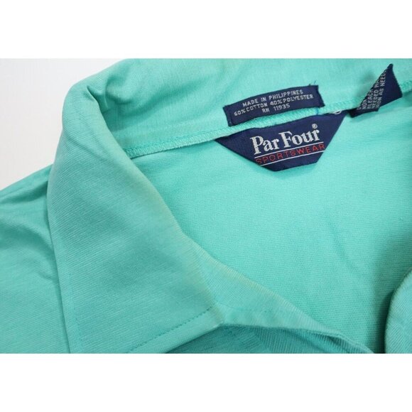 VINTAGE MEN S GREEN SHORT SLEEVE POLO SHIRT - PAR FOUR - SIZE XL - Picture 6 of 8